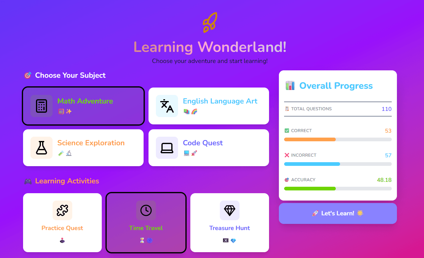 Choose Subject & Learning Mode